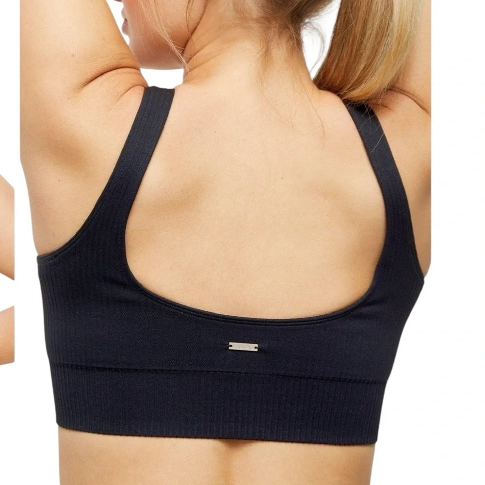 LILIAS ACTIVE Teal Ribbed Knit Sports Bra Small